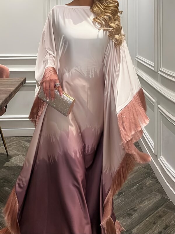 New Gradient Printed Dress Inspired by Middle Eastern Muslim Tassel Robes And Western Long Skirts. - Image 8