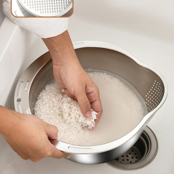 Stainless Steel Multi-Use Kitchen Colander - Image 6