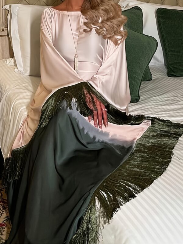 New Gradient Printed Dress Inspired by Middle Eastern Muslim Tassel Robes And Western Long Skirts. - Image 9