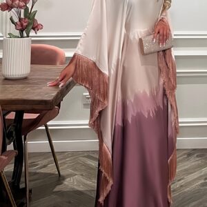 New Gradient Printed Dress Inspired by Middle Eastern Muslim Tassel Robes And Western Long Skirts.