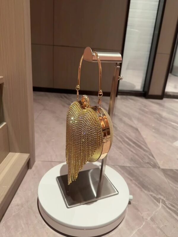 Women's Luxurious Heart Tassel Evening Clutch Rhinestone Wedding Party Purse Tote Women's Rhinestone Clutch Evening Bag For 1920s Party Prom Wedding Bridesmaids, Party, Christmas, Halloween Ball, Birthday Gift, Attendance, Workplace, Etc - Image 8