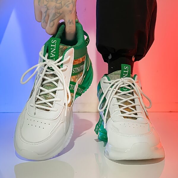 Unisex Fashion Sneakers, Mid-Top Lace-Up Casual Street Shoes, Non-Slip Travel Athletic Footwear, Lightweight Versatile High-Top Sports Shoes for Men and Women - Image 8