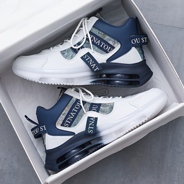 Unisex Fashion Sneakers, Mid-Top Lace-Up Casual Street Shoes, Non-Slip Travel Athletic Footwear, Lightweight Versatile High-Top Sports Shoes for Men and Women - Image 2
