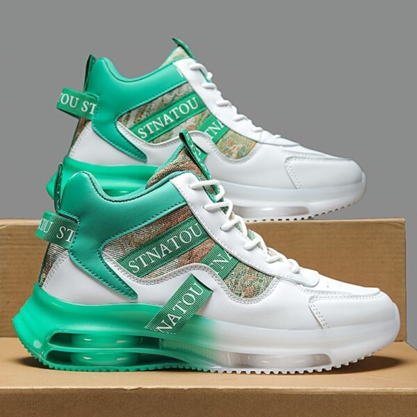 Unisex Fashion Sneakers, Mid-Top Lace-Up Casual Street Shoes, Non-Slip Travel Athletic Footwear, Lightweight Versatile High-Top Sports Shoes for Men and Women - Image 7