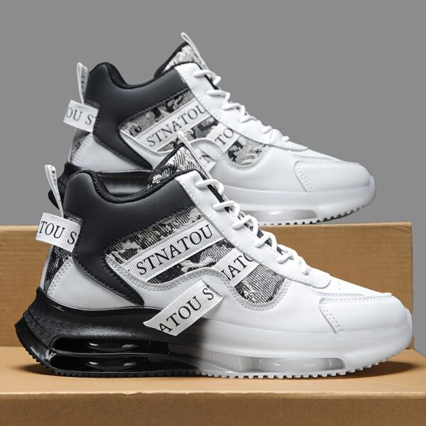 Unisex Fashion Sneakers, Mid-Top Lace-Up Casual Street Shoes, Non-Slip Travel Athletic Footwear, Lightweight Versatile High-Top Sports Shoes for Men and Women - Image 3