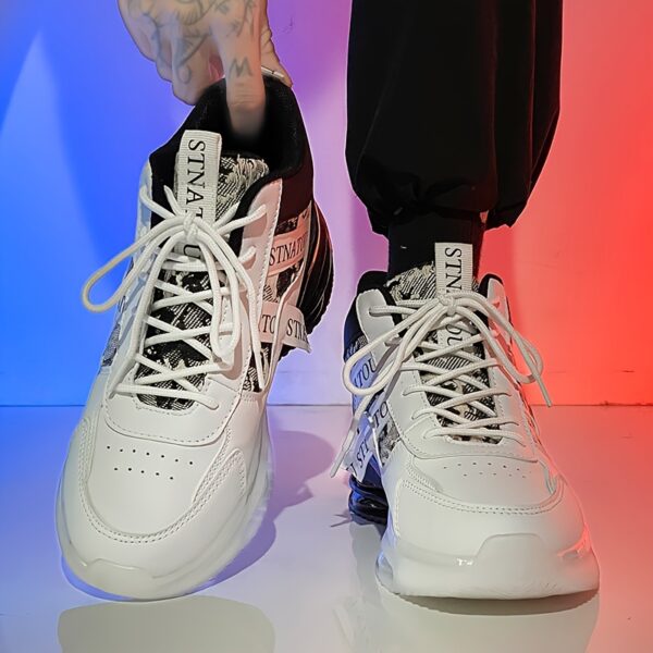 Unisex Fashion Sneakers, Mid-Top Lace-Up Casual Street Shoes, Non-Slip Travel Athletic Footwear, Lightweight Versatile High-Top Sports Shoes for Men and Women - Image 6