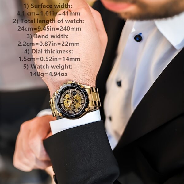 Winner New European and American Style Men's Fashion Leisure Hollow out Mechanical Movement Automatic Mechanical Watch Fashion Watch - Image 3