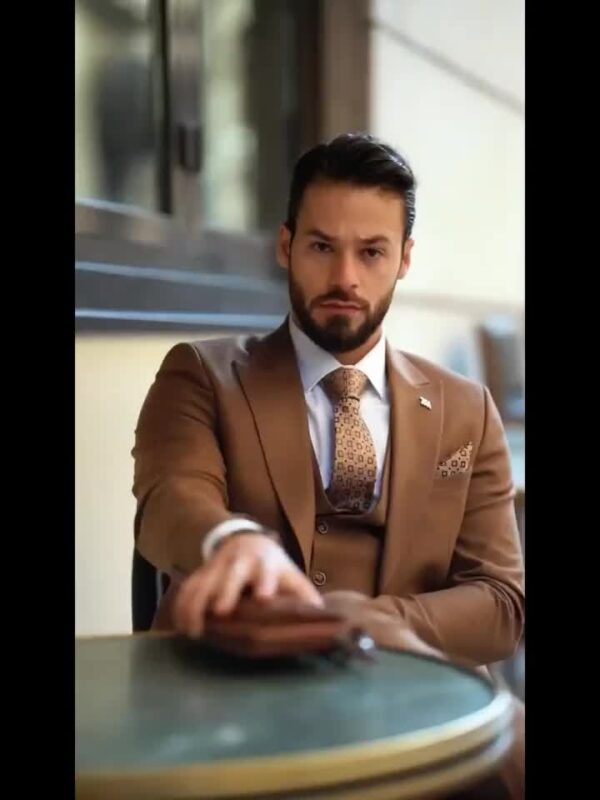 WANGYUE Men'S 3pcs Suit Set - Slim Fit Viscose 80%, Polyester 20% Business Formal Wedding Dance Party Suit with Vest and Pants, Solid Color, Non-Stretch Fabric, Regular Fit, Peak Lapels, All Seasons - Image 11