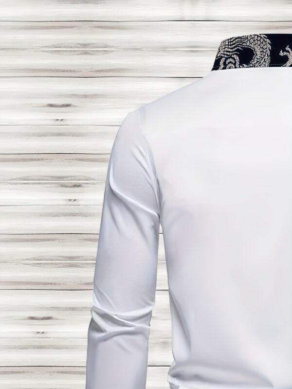 A Stylish Print Shirt for Men, Featuring a Casual Long-Sleeve Design with a Button- Collar, Perfect for Wearing in Spring And Autumn. - Image 5