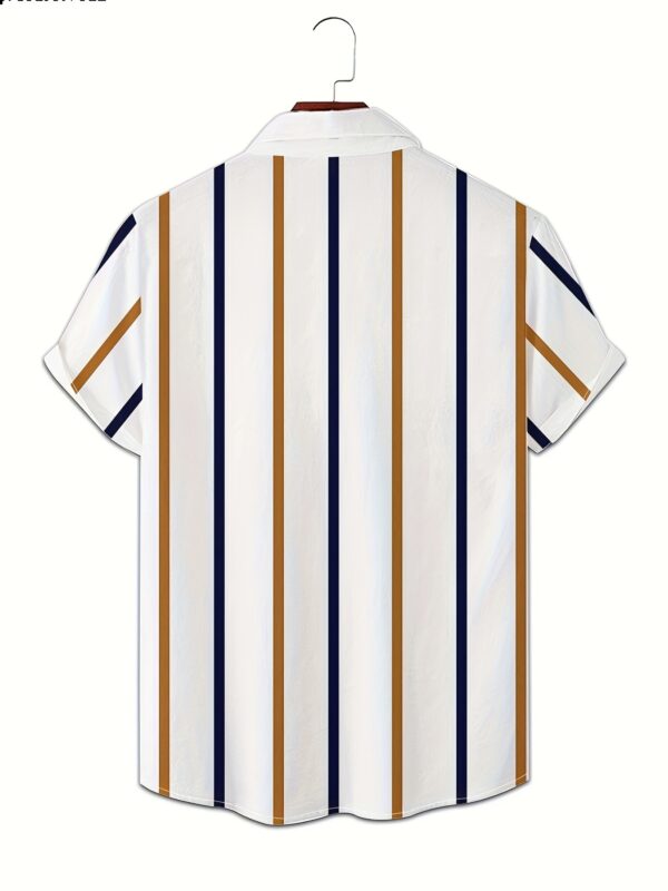 Men'S Striped Short-Sleeve Shirt for Summer - Image 4