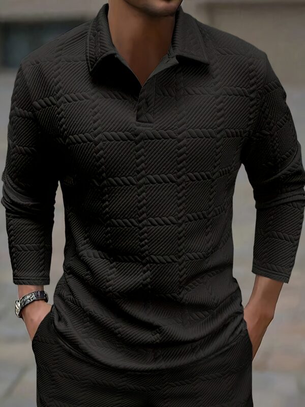 New Men'S POLO Shirts for Spring And Autumn, Stylish And Casual Knitted Jacquard T-Shirts for Men. - Image 2
