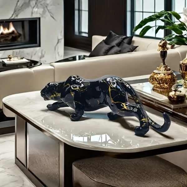 1pc Elegant Black Panther Resin Sculpture - Multi-Use Letter Animal Theme Statue for Indoor & Outdoor Decor, Ideal for Christmas, Thanksgiving, Valentine'S Day, Father'S Day, Mother'S Day - Perfect for Living Room & Office Shelves, Indoor Decoration | Artistic Panther Design | Detailed Craftsmanship, Panther Decor - Image 6