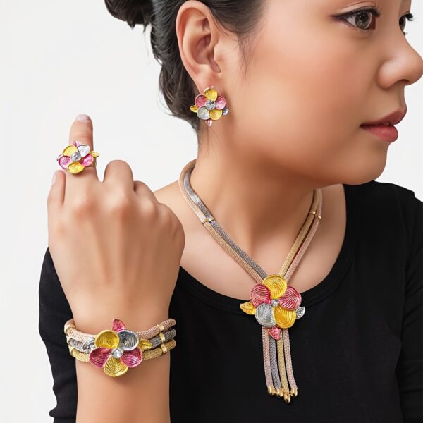 Women's Jewelry Set Necklace Earrings Ring Bracelet Wedding Accessories - Image 6