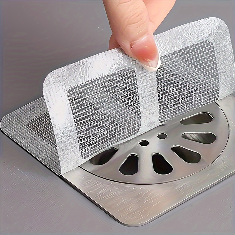 10pcs Self-Adhesive Hair Catcher Stickers for Shower, Kitchen Sink & Bathroom Drains – Anti-Clog, Insect-Proof Floor Drain Covers