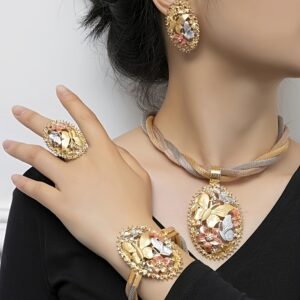 Women's Jewelry Set Necklace Earrings Ring Bracelet Wedding Accessories