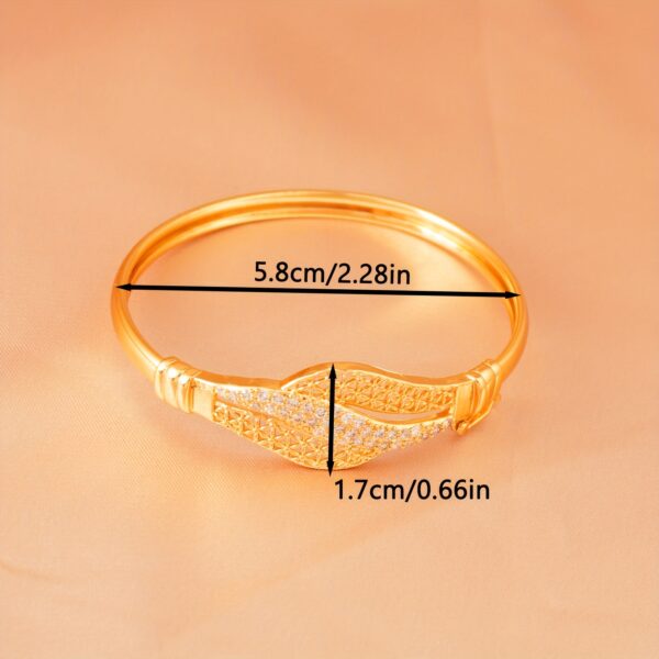 Elegant Bohemian Golden-Tone Bracelet Set with Sparkling Zirconia Accents – Intricate Floral and Geometric Designs, Ideal for Daily Wear & Special Occasions, Perfect Gift for Friends, Lovers, Mothers, Daily Wear Jewelry|Bohemian Style Bracelet|Open Cuff Bracelet - Image 5