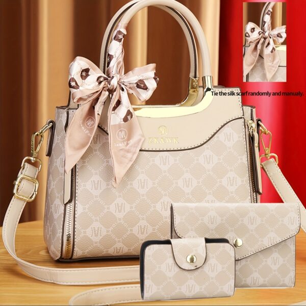 Three-Piece Women'S Suit Bag Personalized Print Handbag Trendy Old Flower Shoulder Bag Women'S Bag Messenger Bag - Image 6