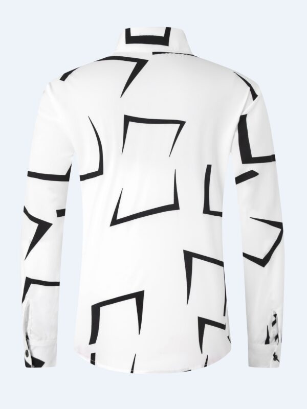 Stylish Geometric Print Long Sleeve Button Shirt - Fashionable, Versatile, and Comfortable - Perfect for Dates, Beach Holidays, and as Gifts - Image 8