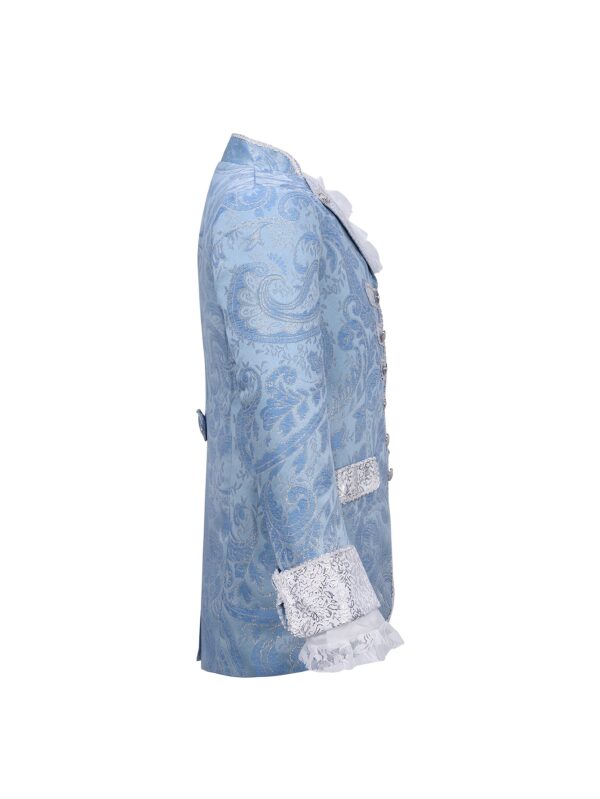 2025 Men's Three Piece Retro Palace Costume Retro Casual Party Wedding Game Pattern Button - Image 6
