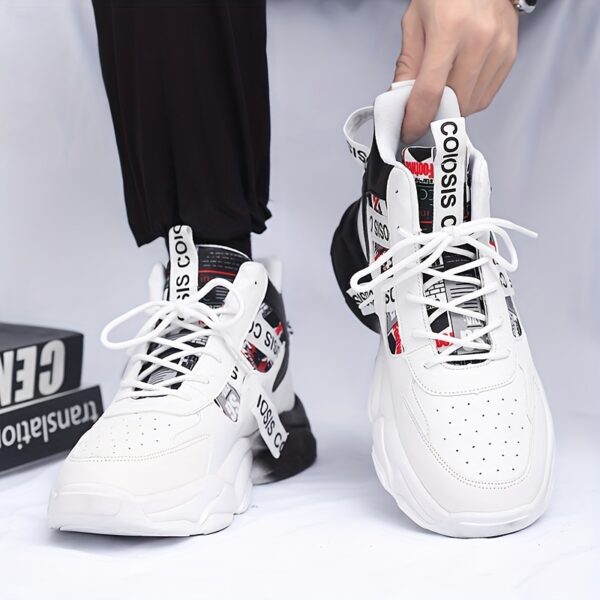 Stylish Men's Colour Block Chunky Lace Up Sneakers - Ultra Comfy Non Slip Soft Sole, Durable, Breathable, Water Resistant Shoes for Outdoor Activities, Hiking, Camping, and Casual Wear - Image 9