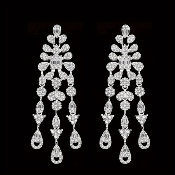 Luxurious 4pcs Cubic Zirconia Jewelry Set - White Golden Plated, Perfect for Weddings & Vacations - Image 4