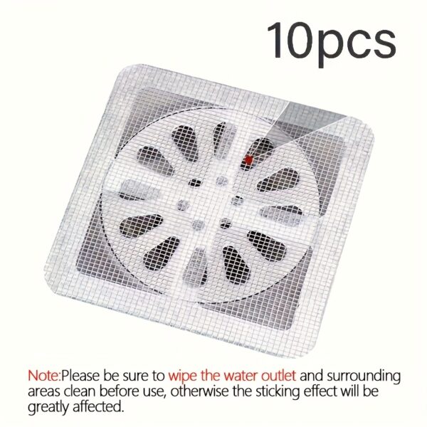 10pcs Self-Adhesive Hair Catcher Stickers for Shower, Kitchen Sink & Bathroom Drains - Anti-Clog, Insect-Proof Floor Drain Covers - Image 6