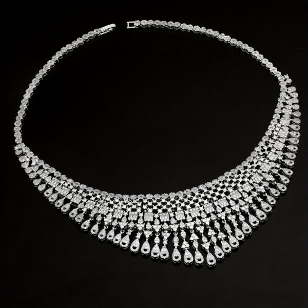 Luxurious 4pcs Cubic Zirconia Jewelry Set - White Golden Plated, Perfect for Weddings & Vacations - Image 3