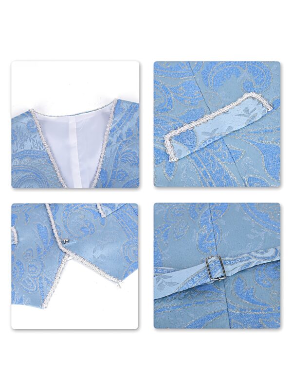 2025 Men's Three Piece Retro Palace Costume Retro Casual Party Wedding Game Pattern Button - Image 8