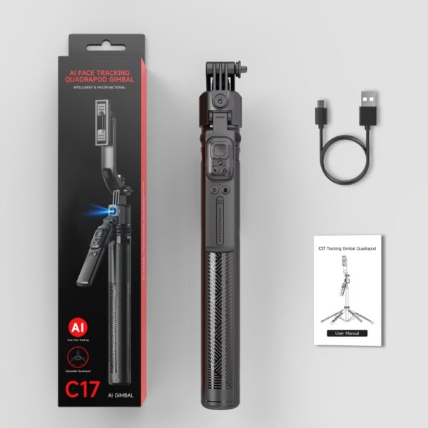 360° Auto Face Tracking Tripod - Extendable Smart Phone Holder with Motion Detection, USB Rechargeable, for Android/iOS Phones, Ideal for Sports & Events, Event Tracking | 360° Rotation | Wireless Connectivit - Image 3