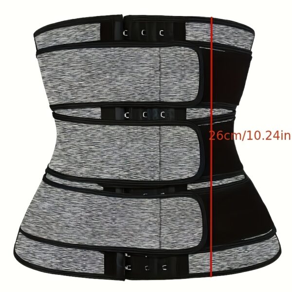 Women's Adjustable Waist Trainer Belt for Fitness and Sports - Hook-and-Eye Closure, Tummy Control, Body Shaping, Knitted Textile Material with Neoprene and Polyester, Gym Accessories - Image 5