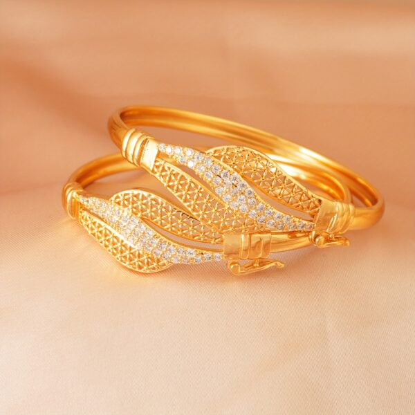 Elegant Bohemian Golden-Tone Bracelet Set with Sparkling Zirconia Accents – Intricate Floral and Geometric Designs, Ideal for Daily Wear & Special Occasions, Perfect Gift for Friends, Lovers, Mothers, Daily Wear Jewelry|Bohemian Style Bracelet|Open Cuff Bracelet - Image 2