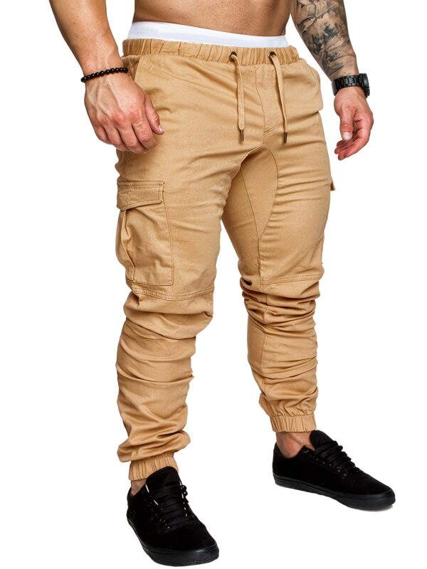 Men's Navy Blue Cotton Cargo Pants with Multiple Pockets - Casual & Outdoor Workwear for Hiking, Running, and Everyday Use, Camping Gear - Image 6