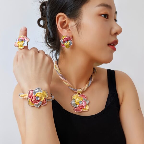 Women's Jewelry Set Necklace Earrings Ring Bracelet Wedding Accessories - Image 7