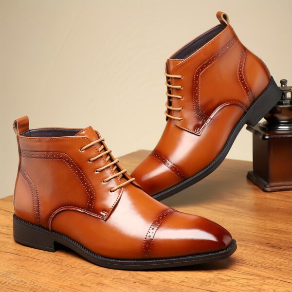 Men's Casual Fashion Ankle Boots - Slip-On, Durable Rubber Sole, Versatile for All Seasons, Leisure Style, Street Style, Fashion Style, Four Seasons - Image 3