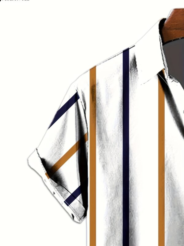 Men'S Striped Short-Sleeve Shirt for Summer - Image 5