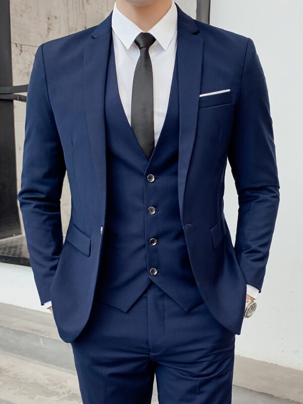 Guireniao Men'S 1pc Black V-Neck Suit Jacket - Elegant Wedding & Business Attire with Pocket, Non-Stretch Fabric, Perfect for Spring/Summer/Fall - Image 3