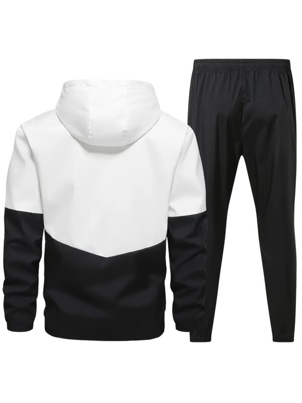 2pcs Set of New Spring And Autumn Sports Fashion Suits for Men, Hooded Jackets, Jackets, Simple Casual Pants with Cuffs - Image 8