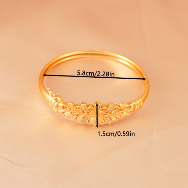 Elegant Bohemian Golden-Tone Bracelet Set with Sparkling Zirconia Accents – Intricate Floral and Geometric Designs, Ideal for Daily Wear & Special Occasions, Perfect Gift for Friends, Lovers, Mothers, Daily Wear Jewelry|Bohemian Style Bracelet|Open Cuff Bracelet - Image 6