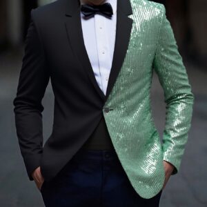 Men's Suit Party Wedding Gown Groom Suit Sequin Performance Jacket