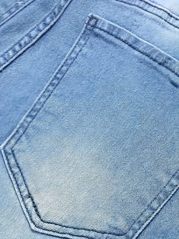 Men's Solid Ripped Denim Pants With Pockets, Causal Skinny Cotton Blend Jeans For Outdoor Activities - Image 5