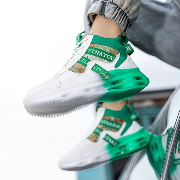 Unisex Fashion Sneakers, Mid-Top Lace-Up Casual Street Shoes, Non-Slip Travel Athletic Footwear, Lightweight Versatile High-Top Sports Shoes for Men and Women - Image 11