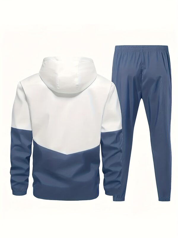 2pcs Set of New Spring And Autumn Sports Fashion Suits for Men, Hooded Jackets, Jackets, Simple Casual Pants with Cuffs - Image 5