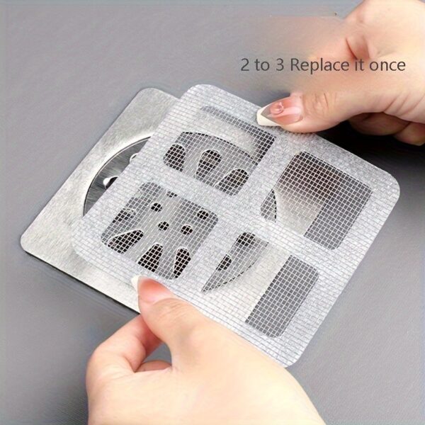 10pcs Self-Adhesive Hair Catcher Stickers for Shower, Kitchen Sink & Bathroom Drains - Anti-Clog, Insect-Proof Floor Drain Covers - Image 3