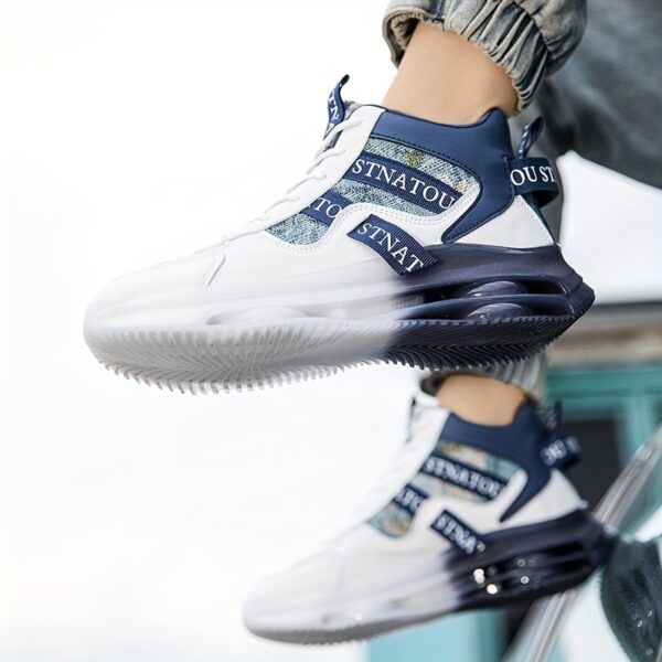 Unisex Fashion Sneakers, Mid-Top Lace-Up Casual Street Shoes, Non-Slip Travel Athletic Footwear, Lightweight Versatile High-Top Sports Shoes for Men and Women - Image 10