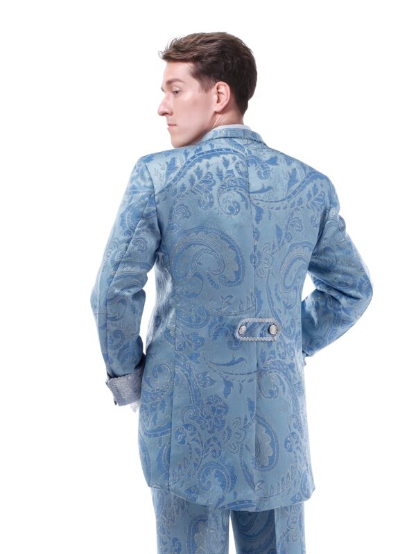 2025 Men's Three Piece Retro Palace Costume Retro Casual Party Wedding Game Pattern Button - Image 3