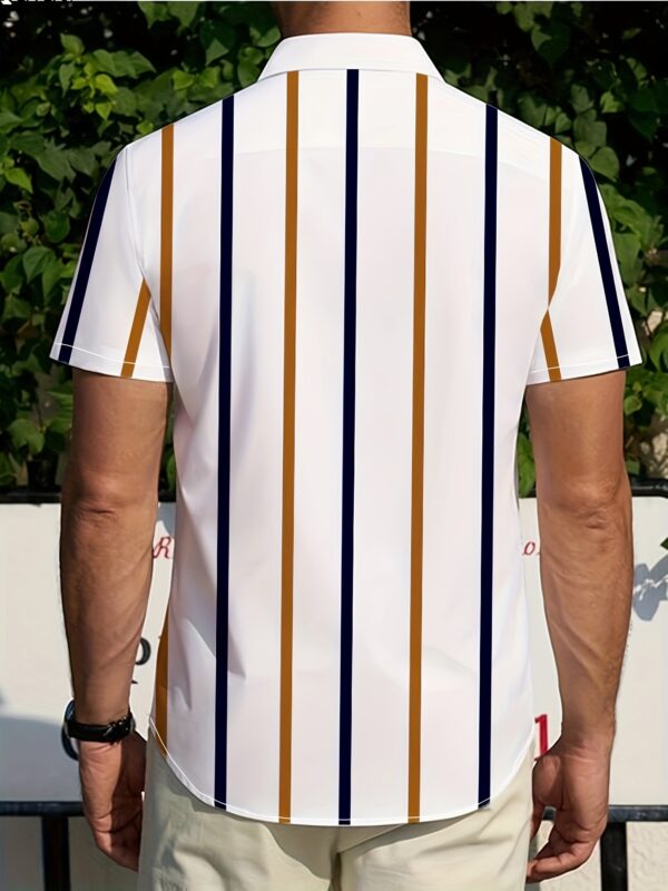Men'S Striped Short-Sleeve Shirt for Summer - Image 2