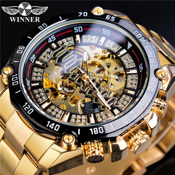 Winner New European and American Style Men's Fashion Leisure Hollow out Mechanical Movement Automatic Mechanical Watch Fashion Watch - Image 6
