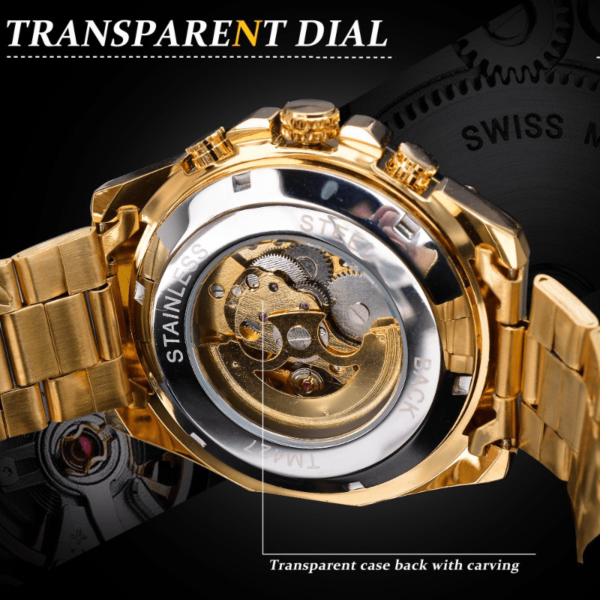 Winner New European and American Style Men's Fashion Leisure Hollow out Mechanical Movement Automatic Mechanical Watch Fashion Watch - Image 7