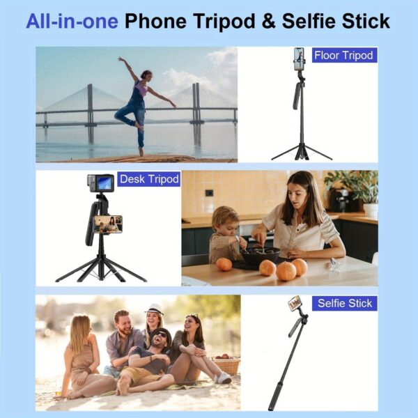 360° Auto Face Tracking Tripod - Extendable Smart Phone Holder with Motion Detection, USB Rechargeable, for Android/iOS Phones, Ideal for Sports & Events, Event Tracking | 360° Rotation | Wireless Connectivit - Image 6