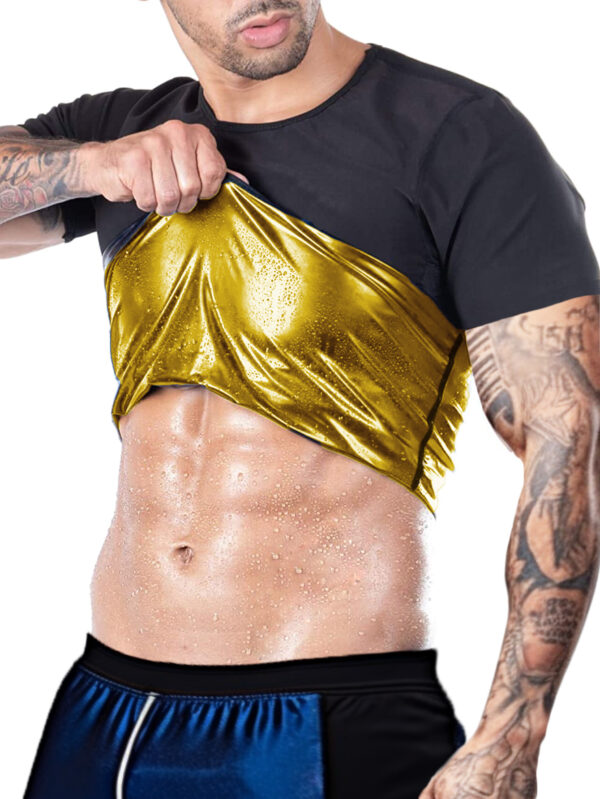 Men'S ARUNOW 2025 Upgraded Sauna Shirt - Quick-Dry, Odorless Fabric - Round Neck, Thin Straps - Sweat-Wicking & Compressive for Gym & Fitness - Solid Color, Long Sleeve, Breathable, Sweat-Resistant - Image 4